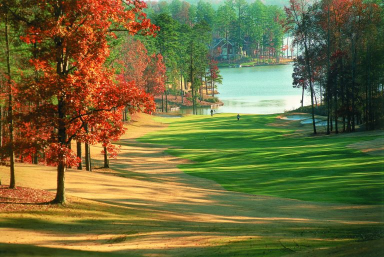 Preserve Golf course fairway in autumn