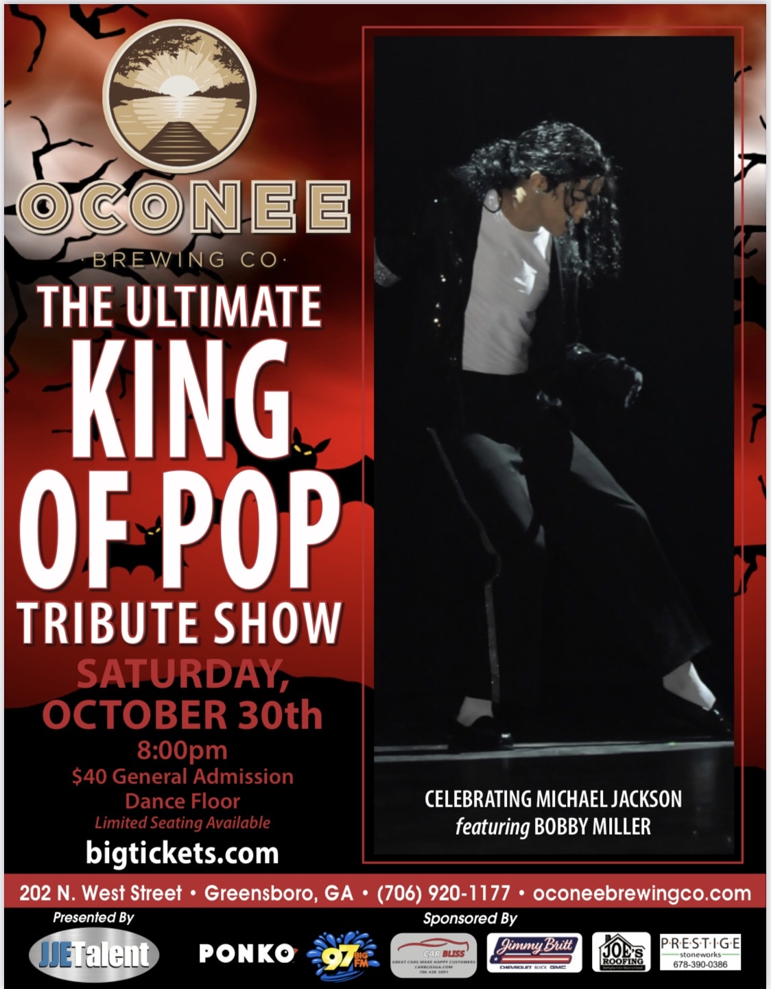 King of Pop tribute show flyer