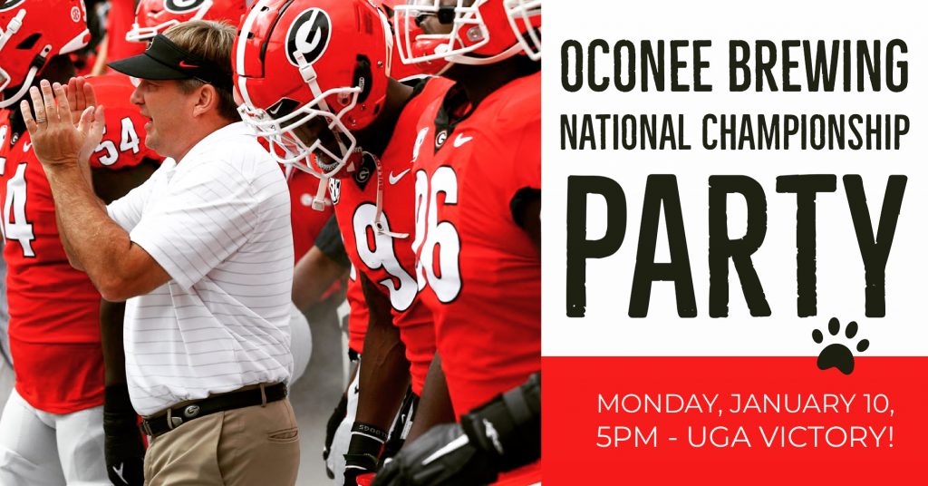 Oconee Brewing National Championship Party flyer
