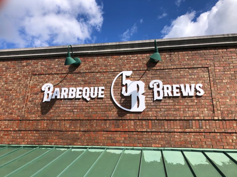 exterior signage of 5B Barbeque & Brew House